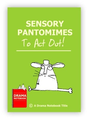 Book cover for sensory pantomimes that can be played on Zoom