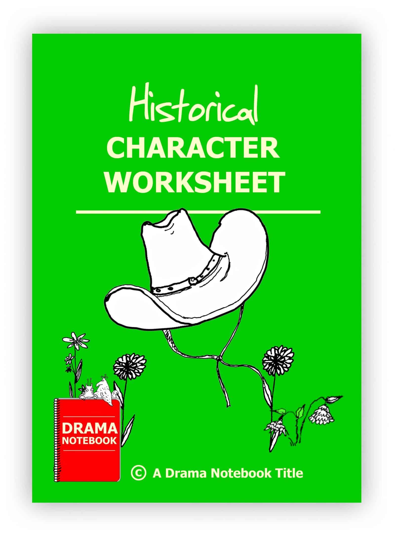 Historical character worksheet for high school middle school and