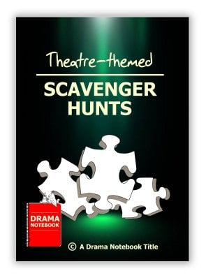 Four printable theatre-themed scavenger hunts for online drama class!